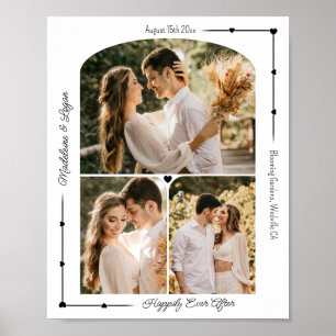 Hochzeitscoupe Custom Foto Collage Moderne Herzen Poster