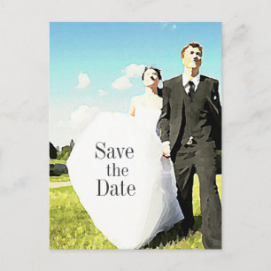 Hochzeitscouple in Field STD Postkarte