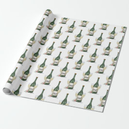 Hochzeitscreme-Flasche auf Weiß Geschenkpapier