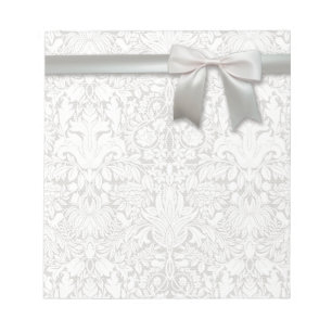 Hochzeitsdamast Vintage Weiß Hochzeit Alte Spitze Notizblock