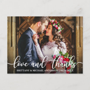 Hochzeitsdanke-Foto mit Liebe und Dank Postkarte