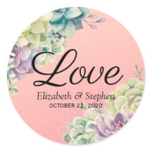 Hochzeitsdanken Chic Watercolor Sukkulente Pflanze