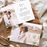 Hochzeitsdanken Foto Elegant Modern Dankeskarte<br><div class="desc">Hochzeit Dankeschön Karten,  die ein Foto auf der Vorder- und Rückseite haben. Die Dankeschön-Karten enthalten eine moderne,  handgeschriebene,  kursive Schriftzeichen-Typografie,  die elegant,  einfach und modern nach Ihrer Hochzeitsfeier zu benutzen sind.</div>
