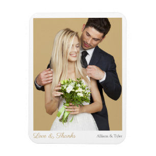 Hochzeitsdanken, Foto & Namen Magnet