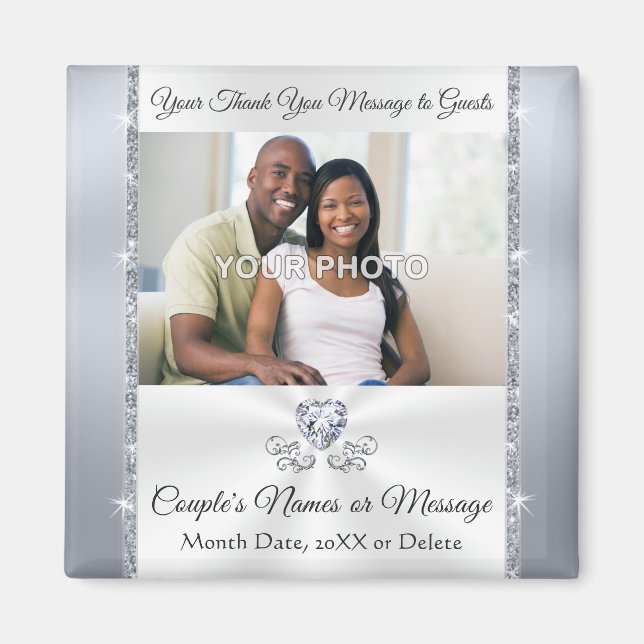 Hochzeitsdanken, FOTO, Personalisiert Magnet (Vorne)