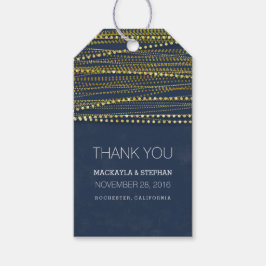 Hochzeitsdanken für die Hochzeit von Navy und Gold Geschenkanhänger