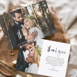 Hochzeitsdanken Handgeschriebenes Foto Elegant Dankeskarte<br><div class="desc">Handgeschriebene Hochzeiten Dankeschön Karten,  die ein Foto auf der Vorder- und Rückseite haben. Die Dankeschön-Karten enthalten eine moderne,  handgeschriebene,  kursive Schriftzeichen-Typografie,  die elegant,  einfach und modern nach einem minimalistischen einfachen Hochzeitstag-Fest zu verwenden sind.</div>
