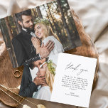 Hochzeitsdanken Handgeschriebenes Foto Elegant Dankeskarte<br><div class="desc">Handgeschriebene Hochzeiten Dankeschön Karten,  die ein Foto auf der Vorder- und Rückseite haben. Die Dankeschön-Karten enthalten eine moderne,  handgeschriebene,  kursive Schriftzeichen-Typografie,  die elegant,  einfach und modern nach einem minimalistischen einfachen Hochzeitstag-Fest zu verwenden sind.</div>