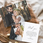 Hochzeitsdanken Handgeschriebenes Foto Elegant Dankeskarte<br><div class="desc">Handgeschriebene Hochzeiten Dankeschön Karten,  die ein Foto auf der Vorder- und Rückseite haben. Die Dankeschön-Karten enthalten eine moderne,  handgeschriebene,  kursive Schriftzeichen-Typografie,  die elegant,  einfach und modern nach einem minimalistischen einfachen Hochzeitstag-Fest zu verwenden sind.</div>