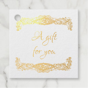 Hochzeitsdanken mit Extravagantem Vintagen Scroll  Geschenkanhänger