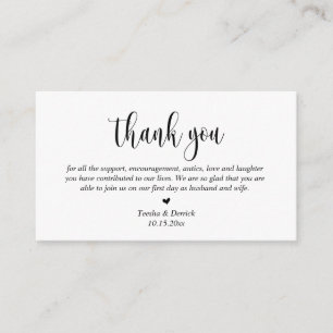 Hochzeitsdanken, Moderne Skripteinschlusskarte Begleitkarte