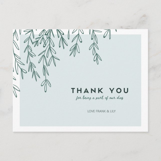 Hochzeitsdanken Postkarte (Vorderseite)