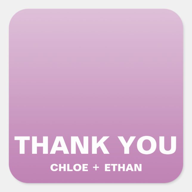 Hochzeitsdanken Quadratischer Aufkleber (Vorderseite)