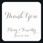 Hochzeitsdanken Quadratischer Aufkleber<br><div class="desc">Herzlichen Dank an den Aufkleber! Von den Designern des FOMA-Designs für Sie zusammengestellt</div>