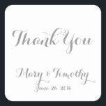 Hochzeitsdanken Quadratischer Aufkleber<br><div class="desc">Herzlichen Dank an den Aufkleber! Von den Designern des FOMA-Designs für Sie zusammengestellt</div>