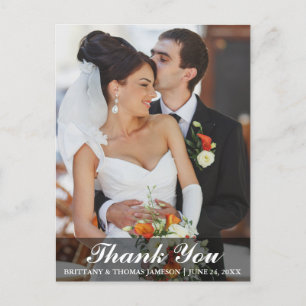 Hochzeitsdanken Sie Bride & Groom Foto Postcard WL Postkarte