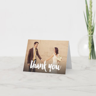 Hochzeitsdanken Sie Brush Lettering Foto Gruß Dankeskarte