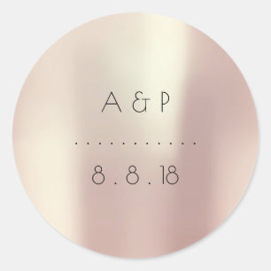 Hochzeitsdanken Sie für Rose Gold Pink Silk Runder Aufkleber