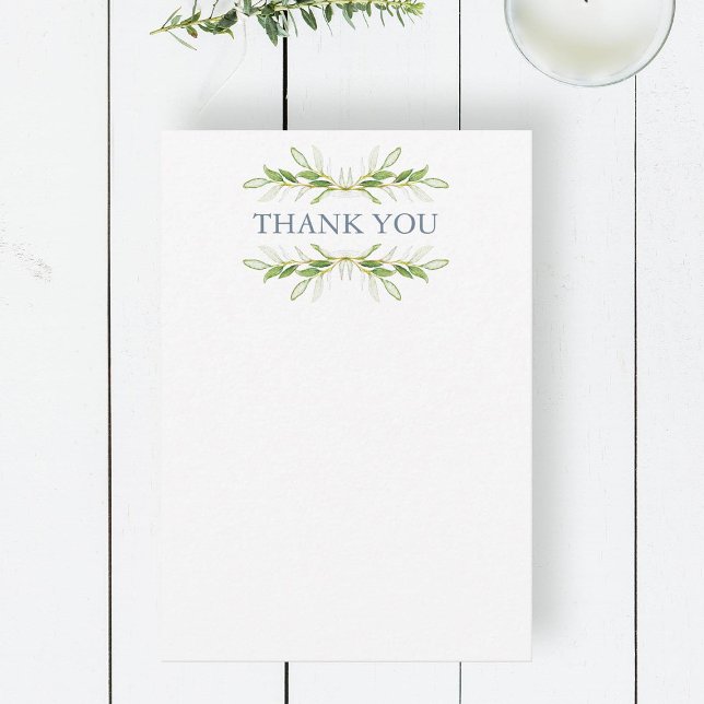 Hochzeitsdanken Sie Karten Elegante Grünen (Thank you note cards watercolor botanical art by Victoria Grigaliunas of Do Tell A Belle)