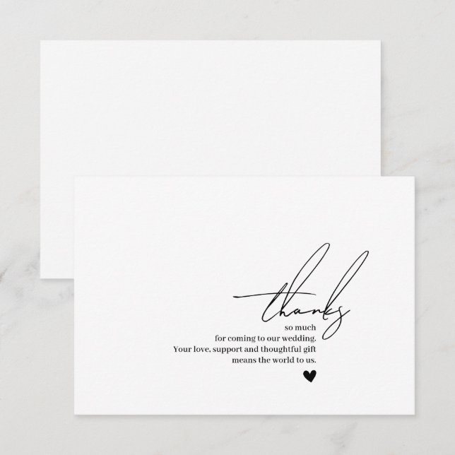 Hochzeitsdanken Sie Nachricht Kalligraphie-Script- Dankeskarte (Vorne/Hinten)
