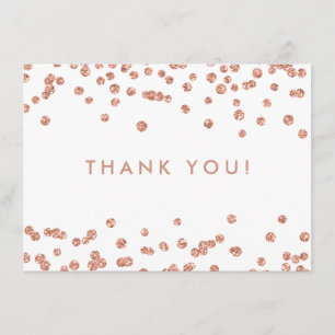 Hochzeitsdanken Sie Rose Gold Glitzer Confetti Whi Dankeskarte