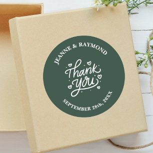 Hochzeitsdankeschön Mit Liebe Sagegrün Runder Aufkleber