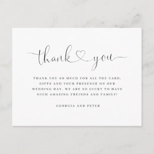 Hochzeitsdankkarte Botschaft elegant Postkarte