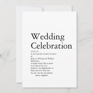 Hochzeitsdefinitions-Party Einladung