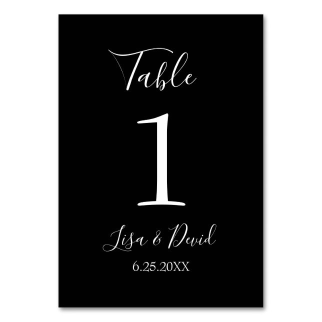 Hochzeitsdekor Tischnummer (Vorderseite)