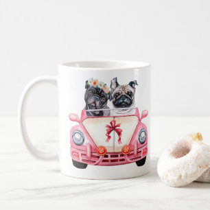 Hochzeitsdesign des Mops Kaffeetasse