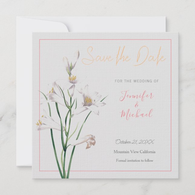 Hochzeitsdesign für Berufliche Blume Save the Date Einladung (Vorderseite)