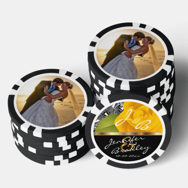 Hochzeitsdesign für Braut und Groom Gelb Rose Pokerchips (Stapel)