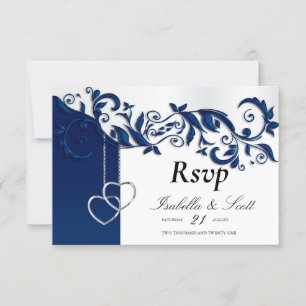 Hochzeitsdesign für Navy Blue Floral - UAWG RSVP Karte