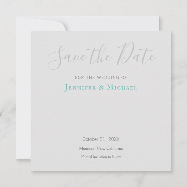 Hochzeitsdesign Modernes Design Save the Date Einladung (Vorderseite)