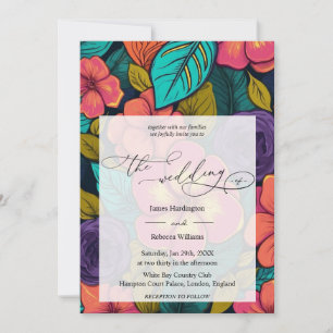 Hochzeitsdesign von Neon Florals Einladung