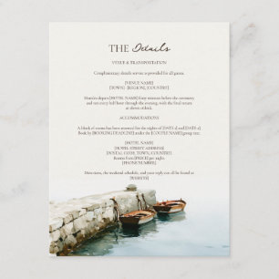 Hochzeitsdetails Amalfi-Küste Fischerboot-Anlegest Begleitkarte