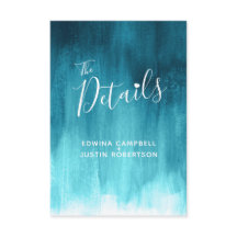 Hochzeitsdetails aquamarine blaugrüne Kundenkarte