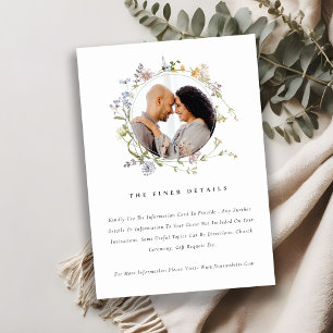 Hochzeitsdetails des Fotos für niedliche Wiesenblu Begleitkarte