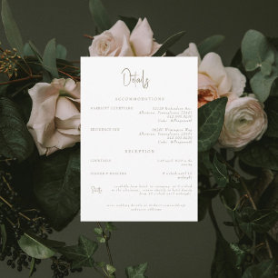 Hochzeitsdetails Einladung Weiße Hochzeit