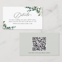 Hochzeitsdetails-Einschlusskarte mit QR-Code für G Visitenkarte