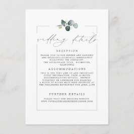 Hochzeitsdetails Eukalyptus Greenery Moderne Karte