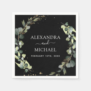 Hochzeitsdetails Eukalyptus Grüne Sukkulent Serviette