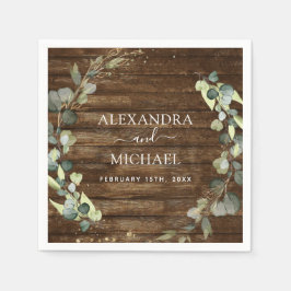 Hochzeitsdetails Eukalyptus Rustikale Landschaft Serviette