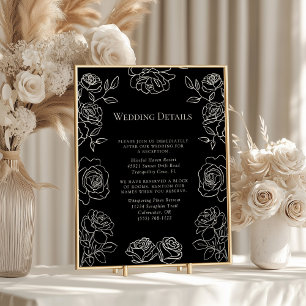 Hochzeitsdetails für Premium-Rose in Schwarz und W