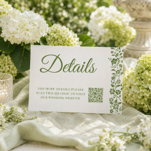 Hochzeitsdetails im florale Citrus-Grün-Optik Begleitkarte
