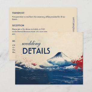 Hochzeitsdetails Japonesque Harmonie mit Fuji Begleitkarte