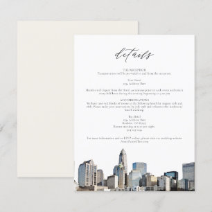 Hochzeitsdetails Karte CHARLOTTE NORTH CAROLINA