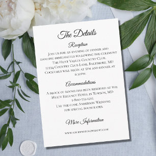 Hochzeitsdetails Minimalistische Beilagekarte Begleitkarte