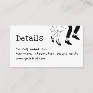 Hochzeitsdetails mit Doodle-Design + QR-Code Sch Begleitkarte