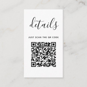 Hochzeitsdetails mit QR-Code Modern minimalistis Begleitkarte